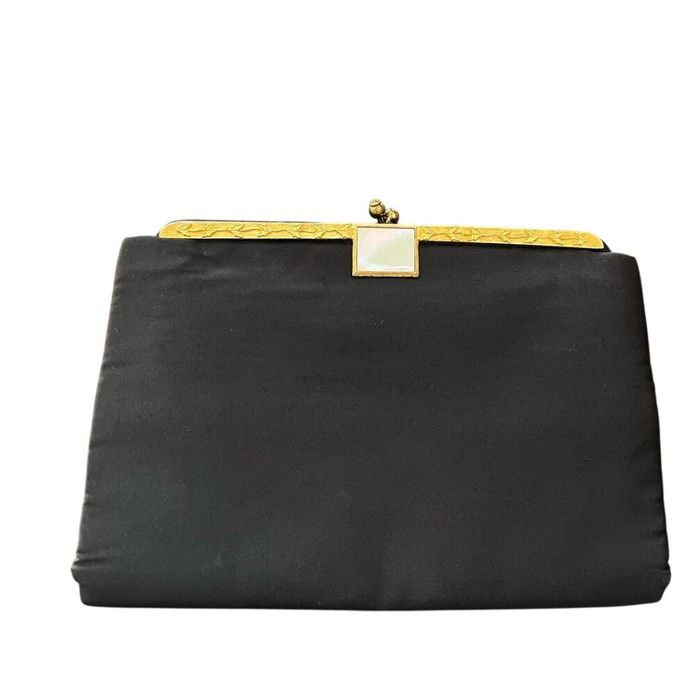 Vintage L&M 1950s Womens Clutch Handbag Formal Mother of Pearl